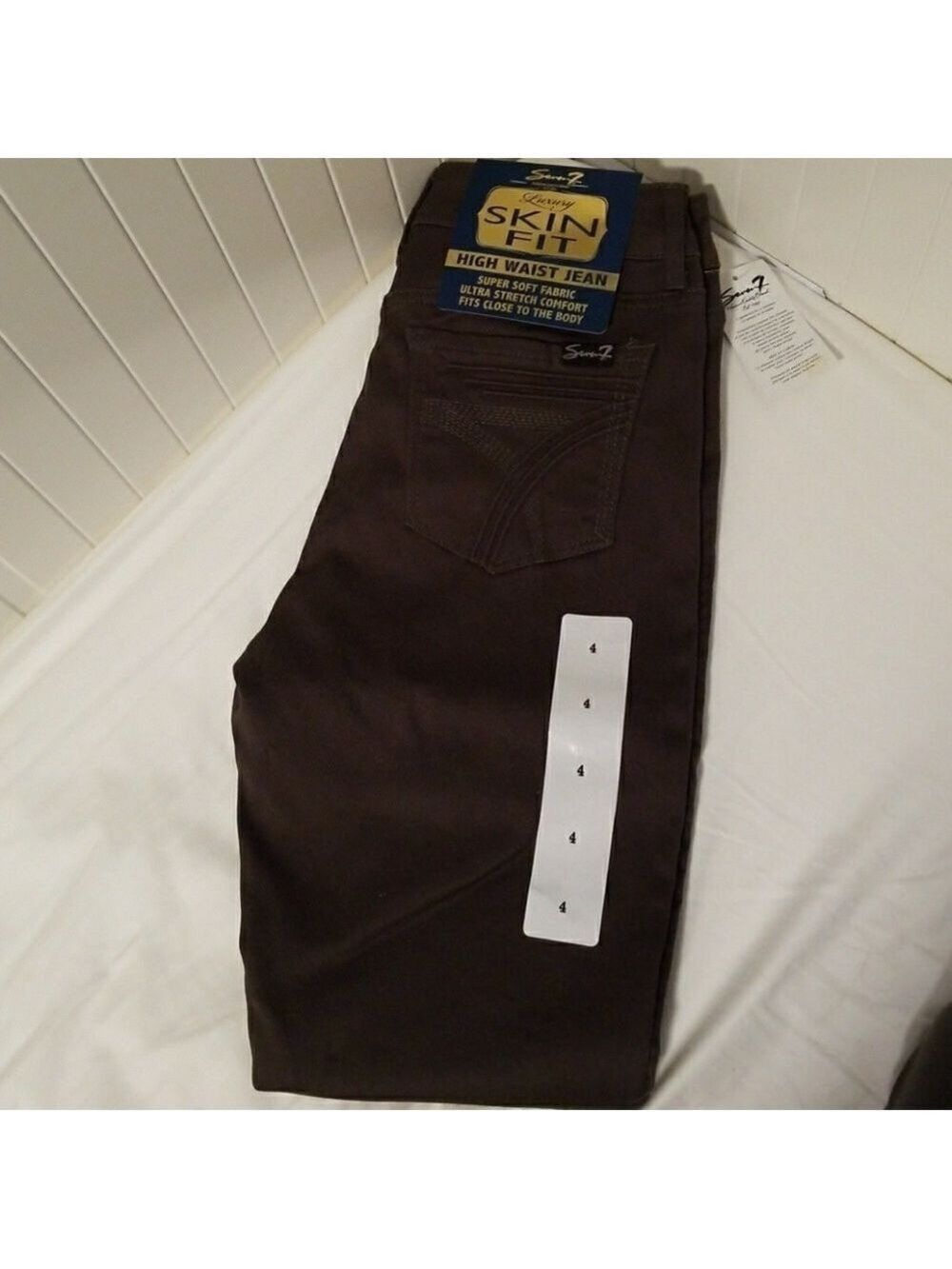 Seven Luxury Denim High Waisted Skin Fit Jeans Olive